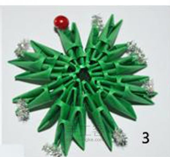 纸缘手工三角插教程之圣诞树的制作 ，送给你的TA吧, 第3步