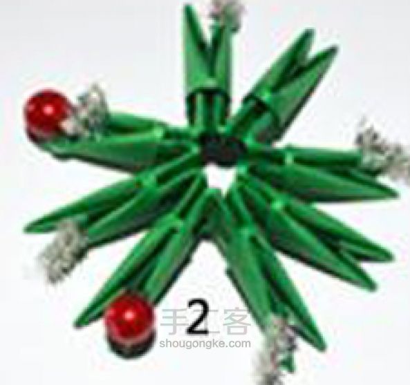 纸缘手工三角插教程之圣诞树的制作 ，送给你的TA吧, 第2步