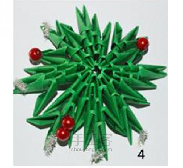纸缘手工三角插教程之圣诞树的制作 ，送给你的TA吧, 第4步