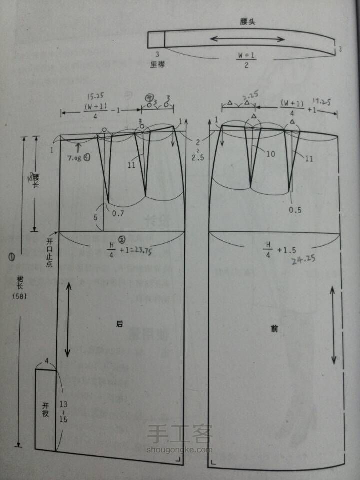 包臀裙的制作，有版奥~ 第4步