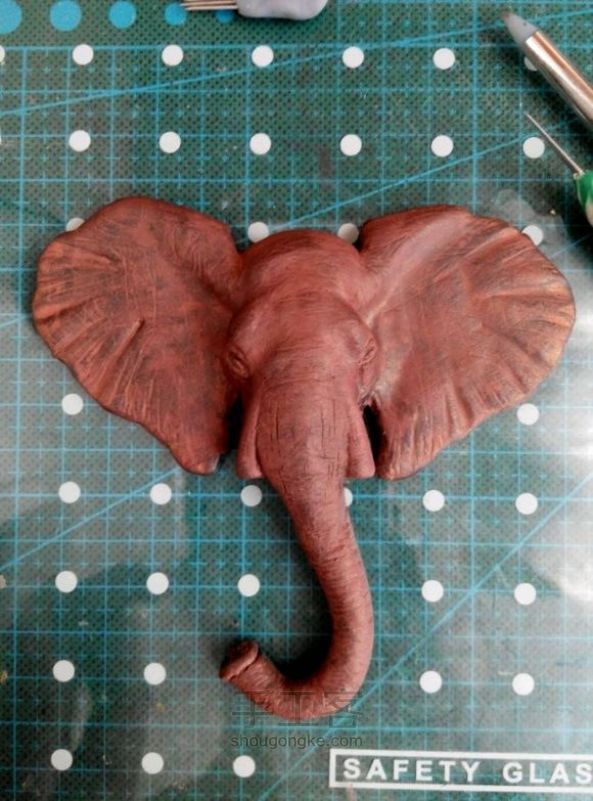 软陶装饰笔记本：异域风情大象笔记本 第1步