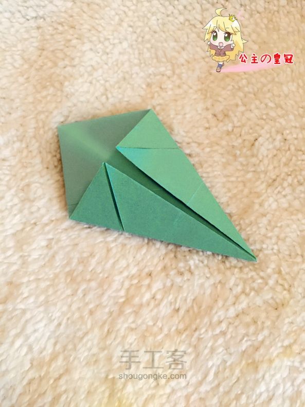 【公主手作】雨伞折纸手工教程(小洋伞) 第6步