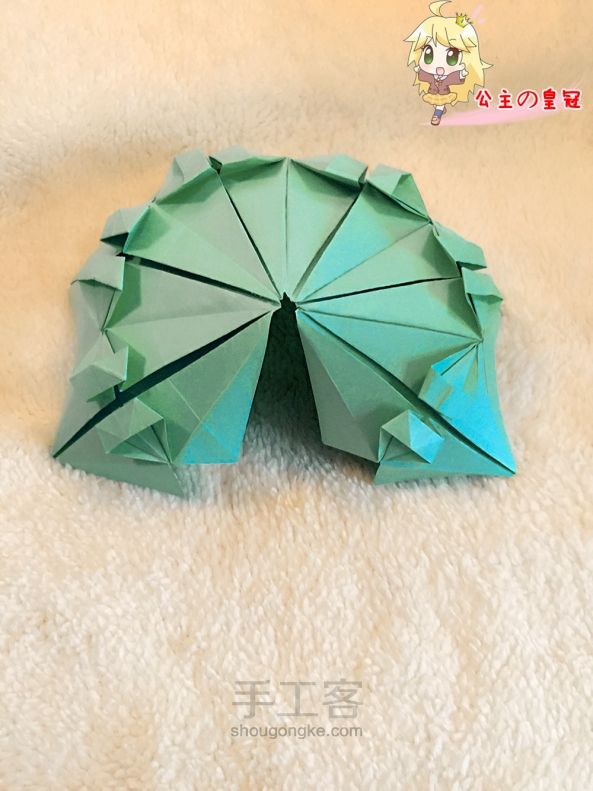 【公主手作】雨伞折纸手工教程(小洋伞) 第15步