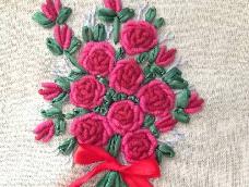 美美的立体玫瑰刺绣！！