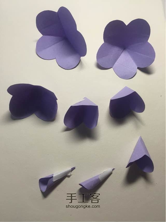 （纸花系列十五）叠加花朵的做法 第11步
