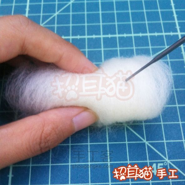 【招耳猫】羊毛毡教程之三文鱼籽寿司 第3步