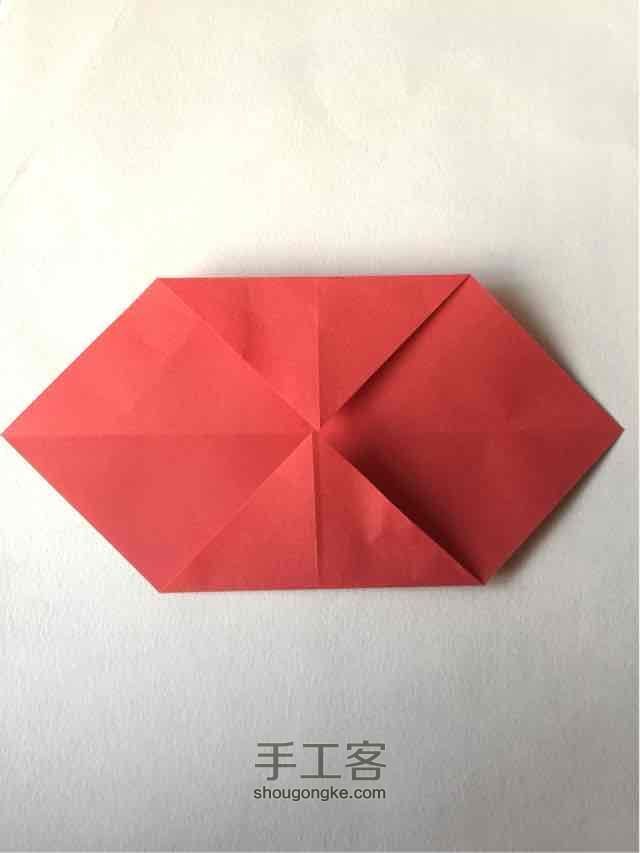 （纸盒系列三十五）心形盒折法 第3步