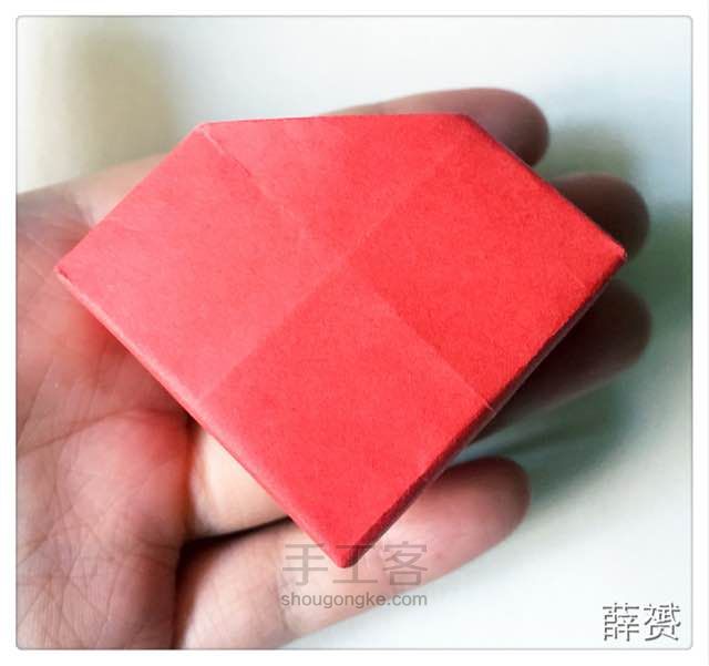（纸盒系列三十五）心形盒折法 第15步