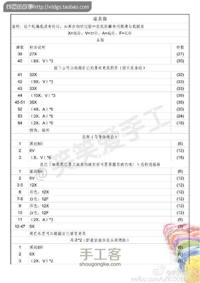 （转）钩针瑞典猫图解 第2步