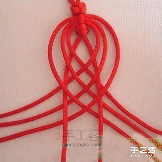 中国风红绳手链【转】 第5步