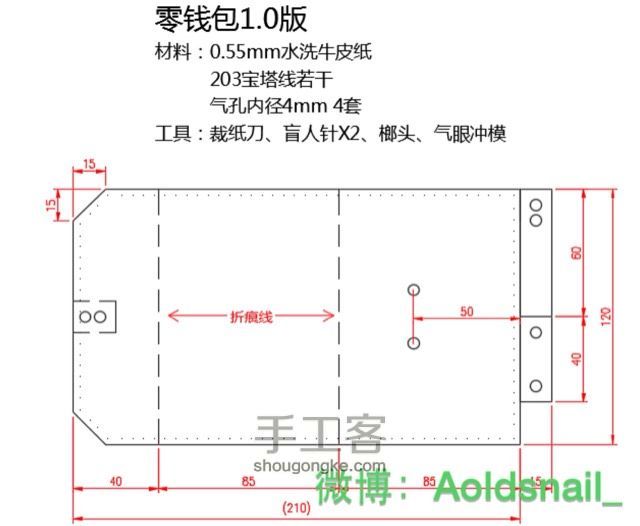 年轻人第一个手工零钱包... 第1步