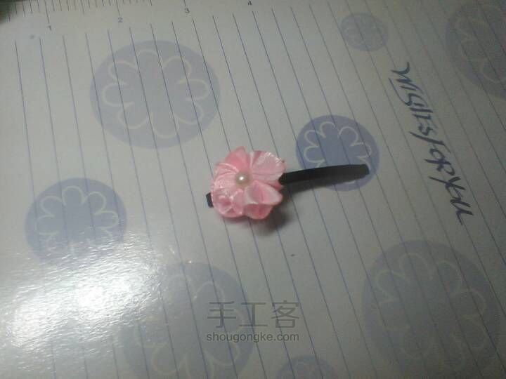 甜美珍珠小雏菊发夹，一字夹，刘海边夹 第11步