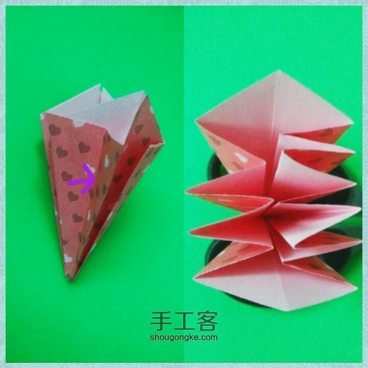 五瓣樱花折纸 第12步