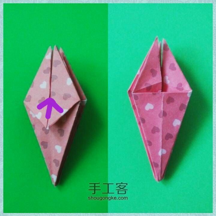 五瓣樱花折纸 第18步
