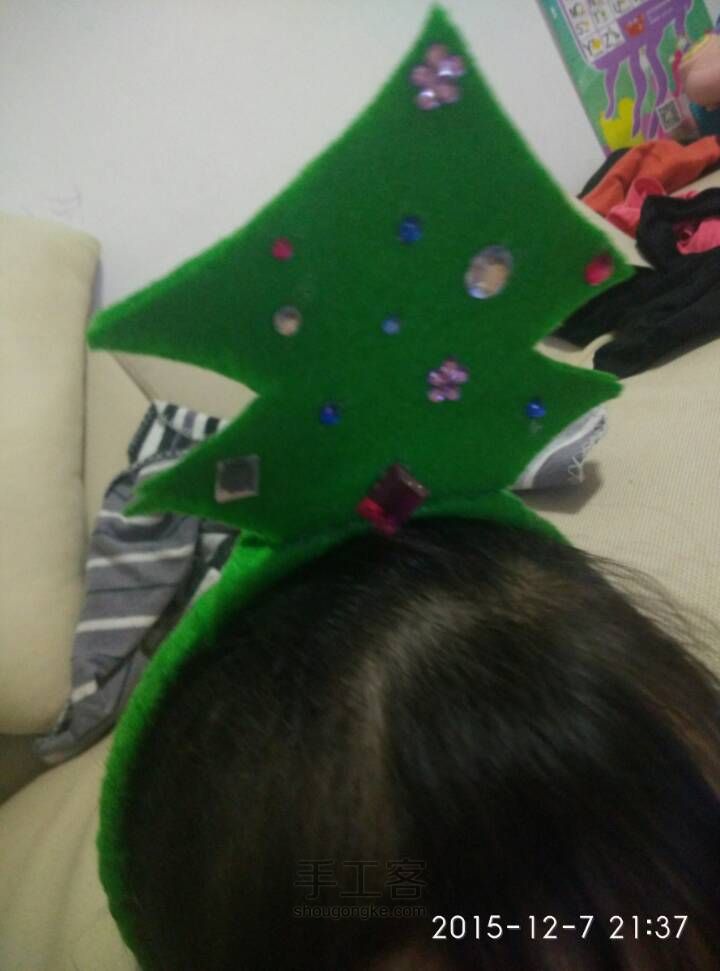 女儿要一个带头上的圣诞树 第5步