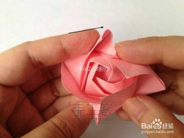 ［转］纸折玫瑰花🌹 第21步