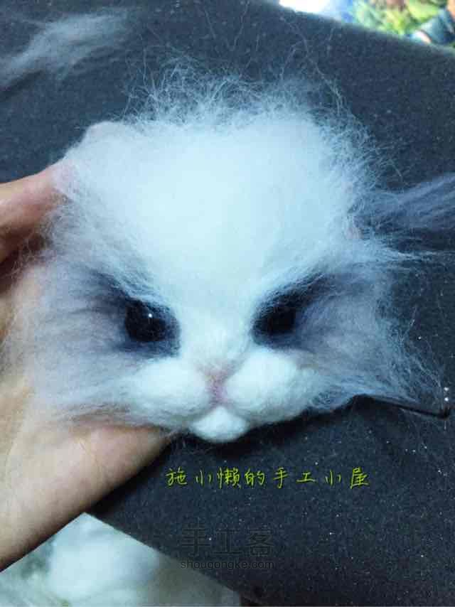 冬天羊毛毡长毛兔宝宝胸针 第7步