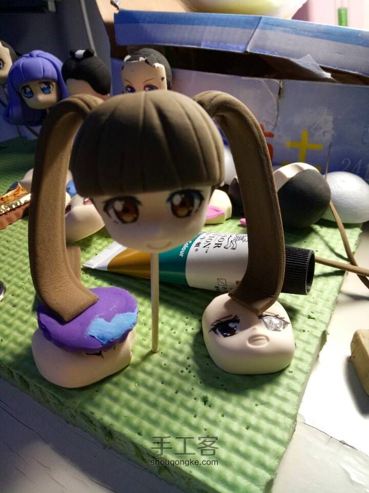 双马尾可爱女孩粘土教程 第9步