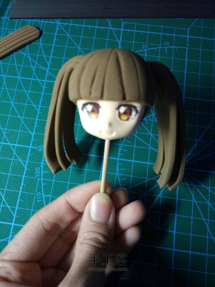 双马尾可爱女孩粘土教程 第13步