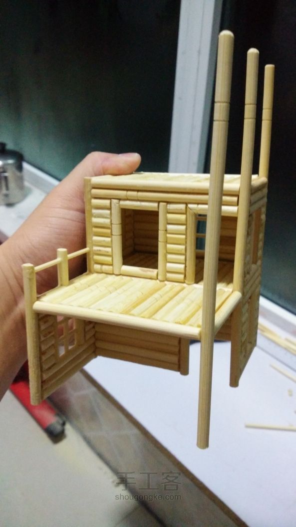 一次性筷子制作小别墅㈠ 第14步