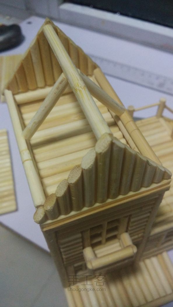 一次性筷子制作小别墅㈠ 第28步