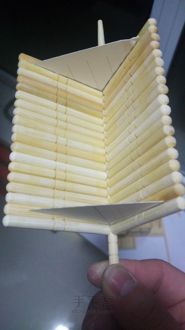 一次性筷子制作小别墅㈠ 第31步