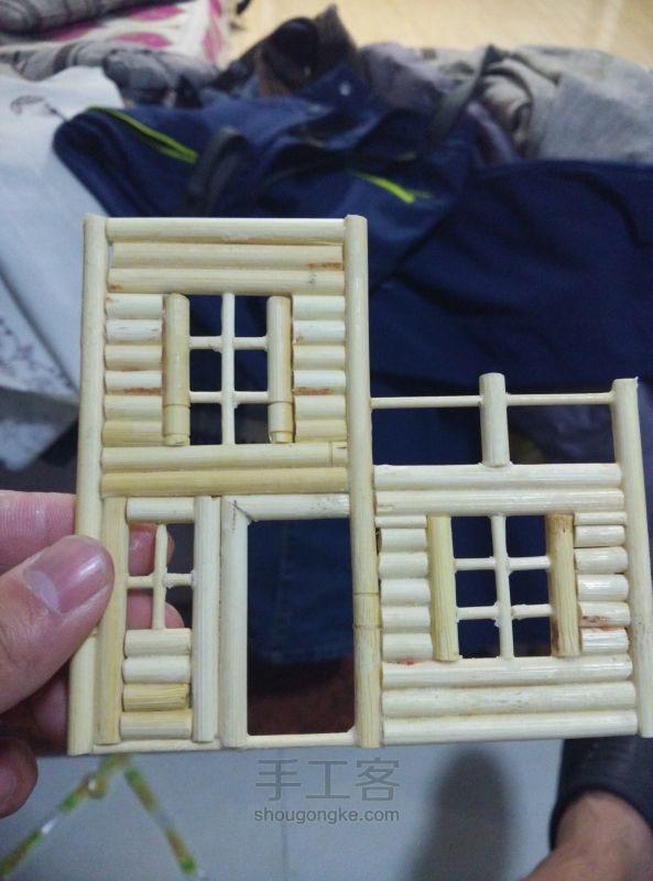 一次性筷子制作小别墅㈠ 第3步