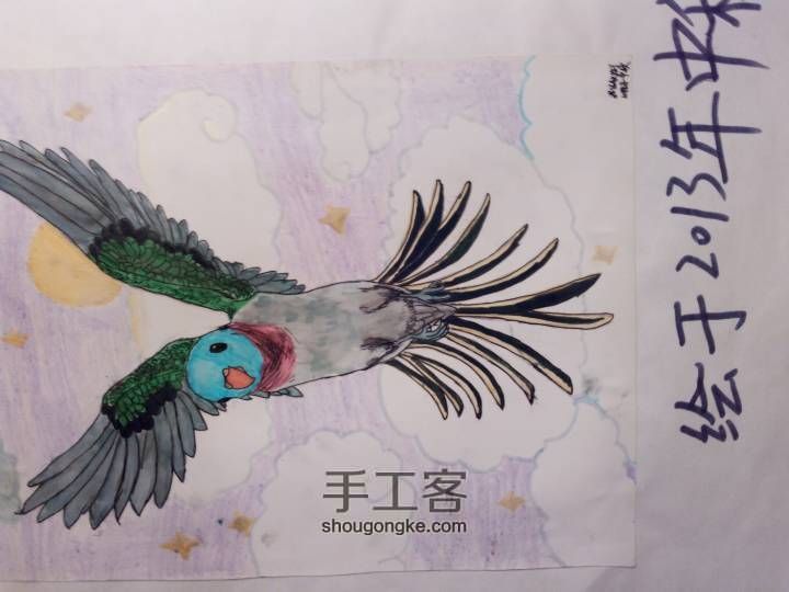 可爱的六只小鸟🐦(▽)♪（圆珠笔素描绘画） 第28步