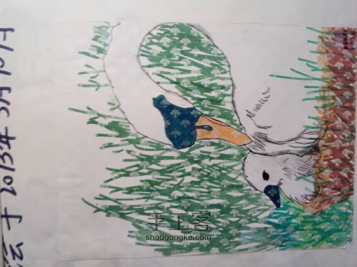 可爱的六只小鸟🐦(▽)♪（圆珠笔素描绘画） 第33步