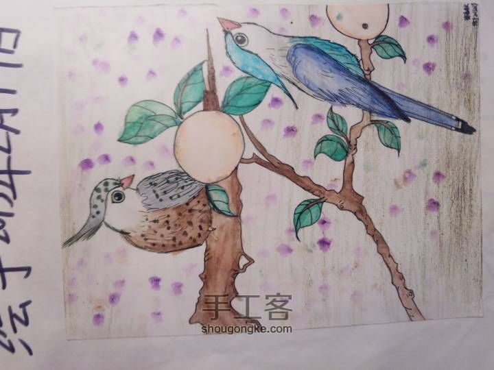 可爱的六只小鸟🐦(▽)♪（圆珠笔素描绘画） 第29步
