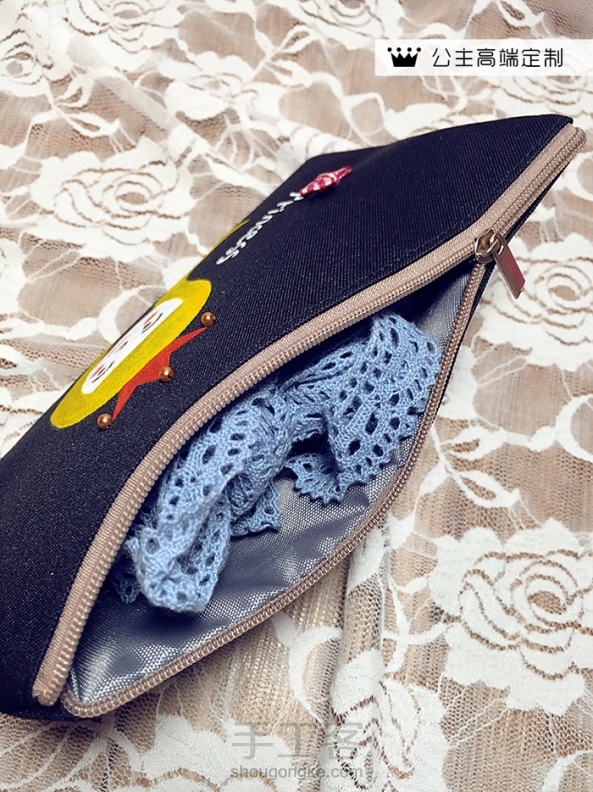 【公主手作】小公主黑色帆布袋零钱包简约风钱夹【原创】 第3张