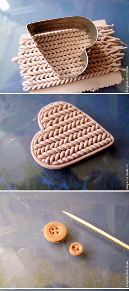粘土编织创意爱心胸针（转） 第3步