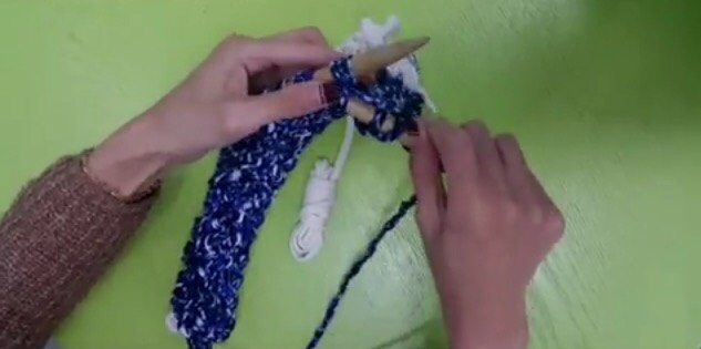 针织布条线手拿包woven stitch 第21步