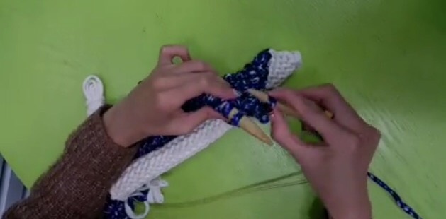 针织布条线手拿包woven stitch 第22步