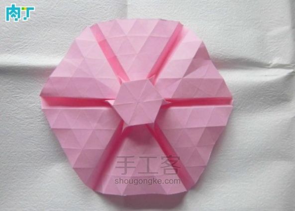 纸花朵装饰折纸草帽【转载】 第4步