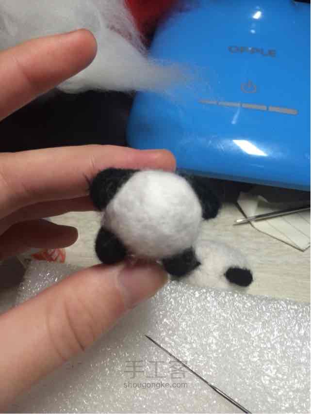 初级羊毛毡小熊猫教程 第20步