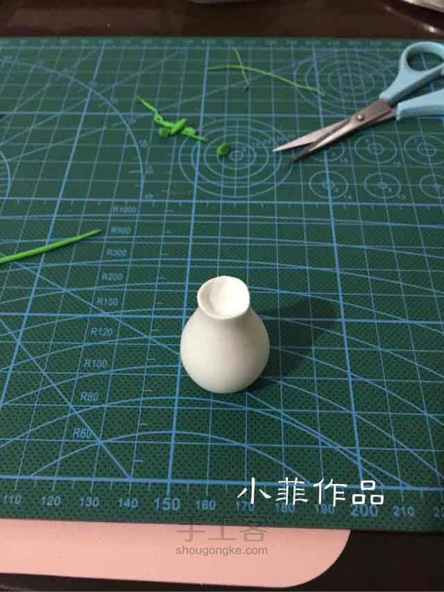 小菲粘土花——亭亭玉立出水中，荷花 第3步