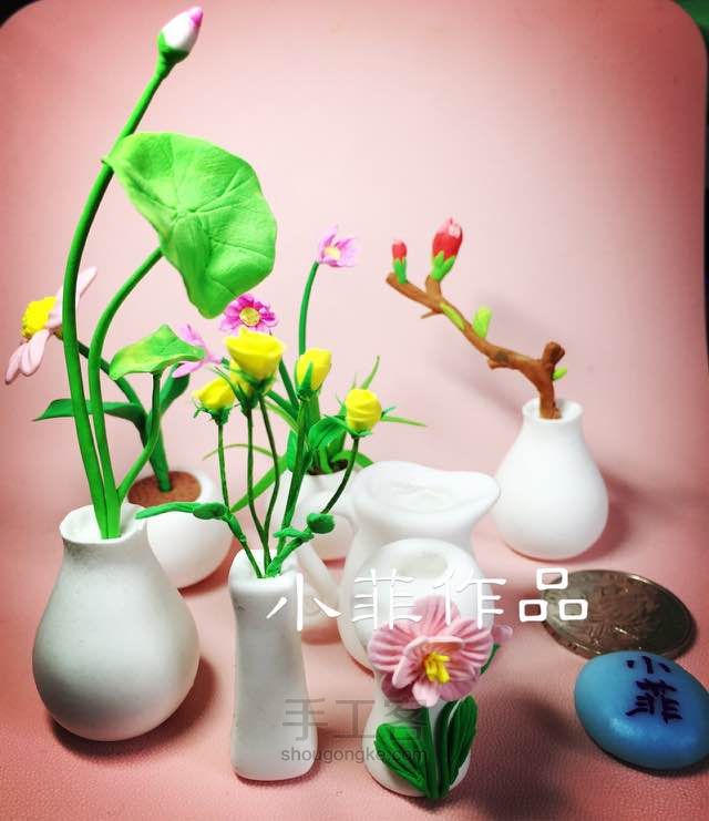 小菲粘土花——亭亭玉立出水中，荷花 第12步