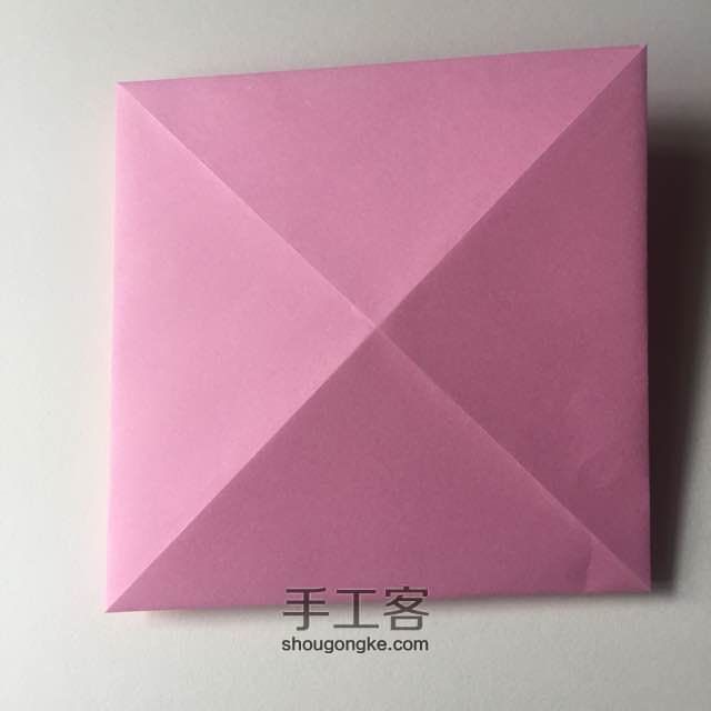 （纸花系列三十九）荷花折法 第4步