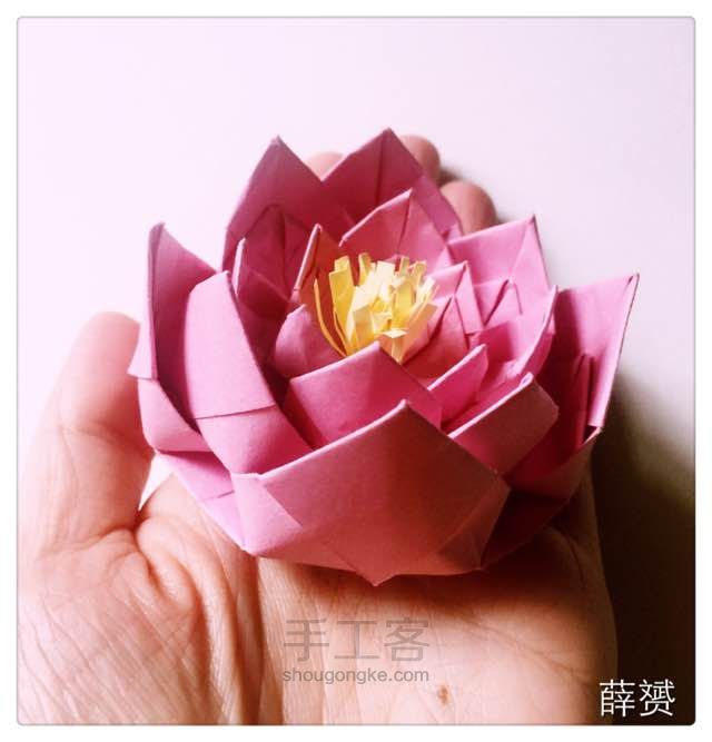 （纸花系列三十九）荷花折法 第20步