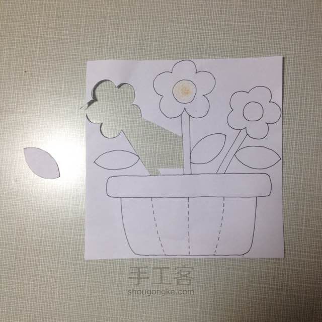 【元元原创】小花盆纸巾盒 第2步