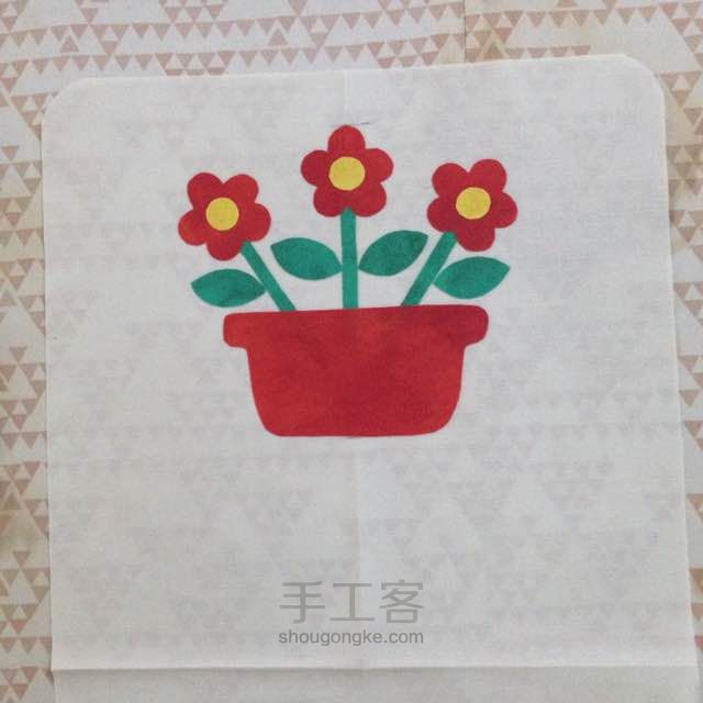 【元元原创】小花盆纸巾盒 第7步