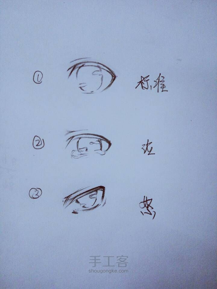 一般动漫女生眼睛的三种画法 第2步