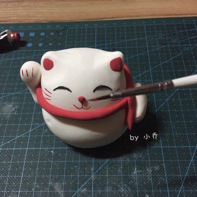 招财猫粘土教程 第8步