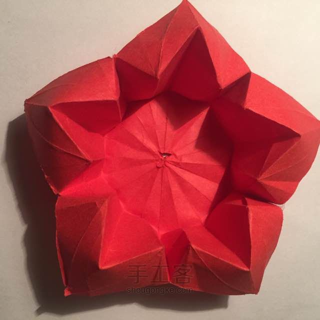 （纸花系列四十三）组合玫瑰的折法 第22步