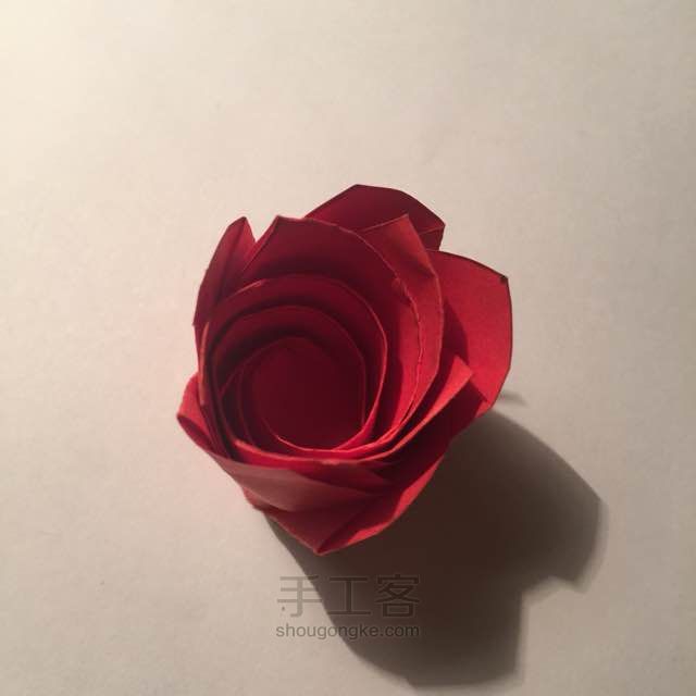 （纸花系列四十三）组合玫瑰的折法 第37步