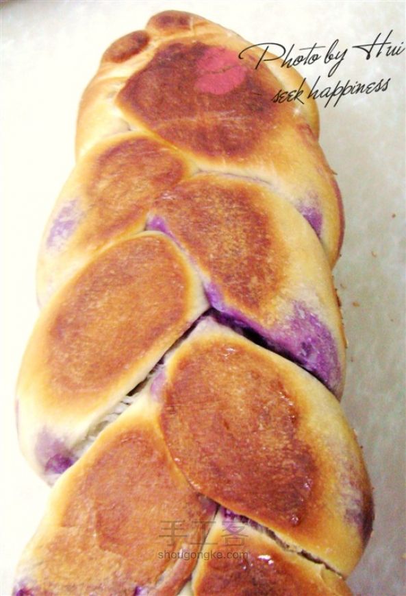 给面包编个美丽的六股辫——紫薯辫子面包 第8步