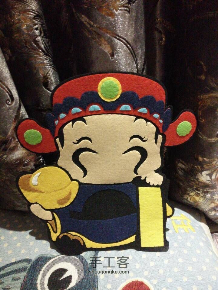 红红火火的新年装饰------天降财神挂件 第11步