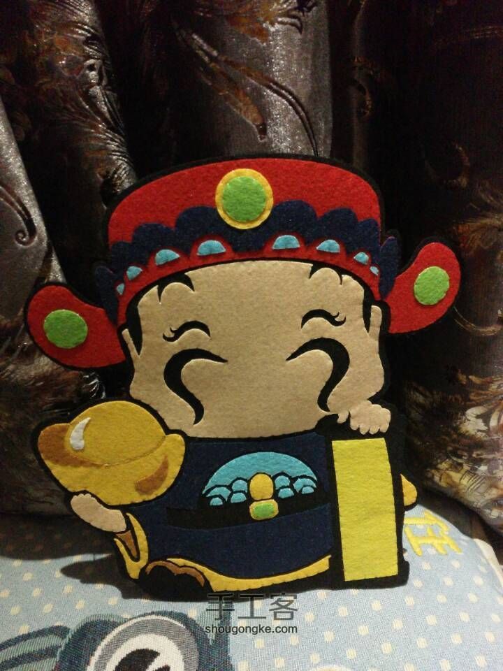 红红火火的新年装饰------天降财神挂件 第12步