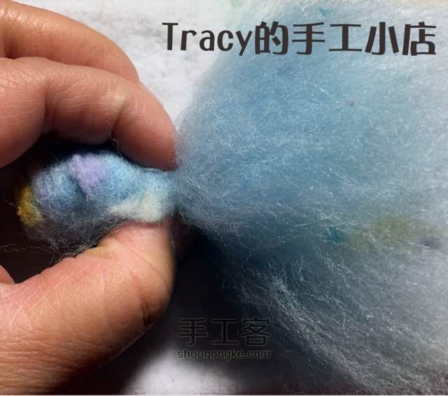 羊毛毡大眼金鱼材料包教程(Tracy的手工小店) 第4步